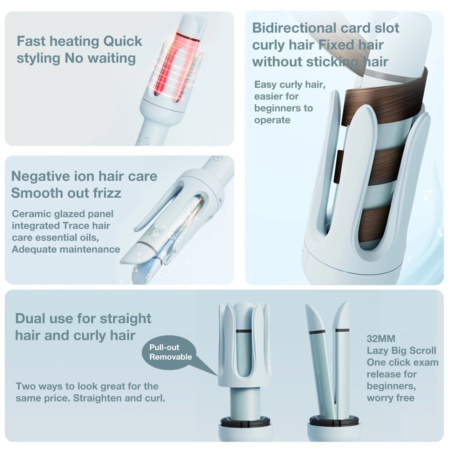 hair straightening large wave electric negative